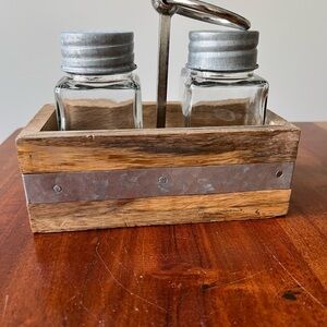Rustic Wooden Salt and Pepper Shaker Set